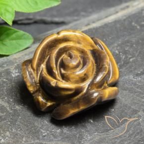 Ojo de Tigre Marrón dorado natural de 11.77 ct, Corte Flor, Opaco