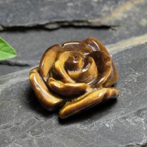 Tiger's eye marrón natural de 10,88 ct, corte flor, opaco