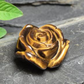 Tiger's eye marrón natural de 11,54 ct, corte flor, opaco