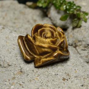 Tiger's eye marrón natural de 11,39 ct, corte flor, opaco