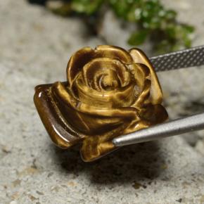 Tiger's eye marrón natural de 11,39 ct, corte flor, opaco