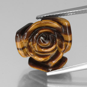 Tiger's eye marrón natural de 11,66 ct, forma elegante, opaco