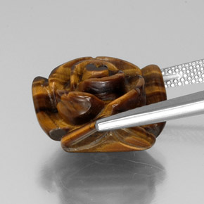 Tiger's eye marrón natural de 11,66 ct, forma elegante, opaco