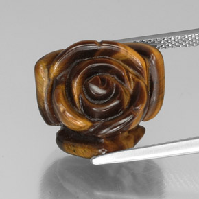 Tiger's eye marrón natural de 13,31 ct, forma elegante, opaco