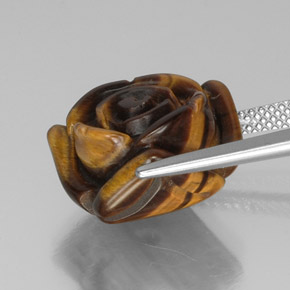 Tiger's eye marrón natural de 13,31 ct, forma elegante, opaco