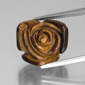 Tiger's eye marrón natural de 9,94 ct, forma elegante, opaco