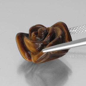 Tiger's eye marrón natural de 9,94 ct, forma elegante, opaco