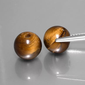 Gemas de tiger's eye marrón natural de  ct, esfera / bola, opaco
