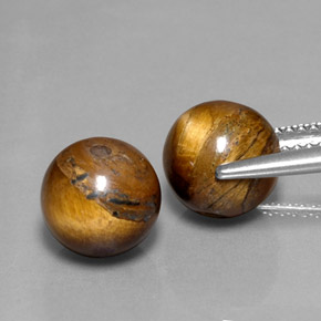 Gemas de tiger's eye marrón natural de  ct, esfera / bola, opaco