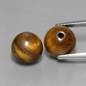 Gemas de tiger's eye marrón natural de  ct, esfera / bola, opaco