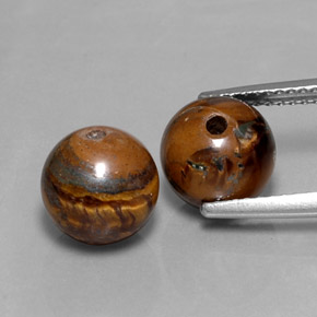 Gemas de tiger's eye marrón natural de  ct, esfera / bola, opaco