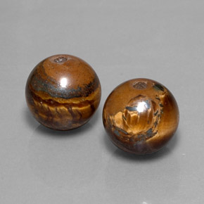 Gemas de tiger's eye marrón natural de  ct, esfera / bola, opaco