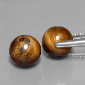 Gemas de Ojo de Tigre Marrón oro natural de  ct, Esfera / Bola, Opaco