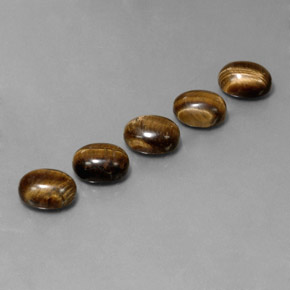 Gemas de tiger's eye marrón natural de 10,03 ct, corte óvalo, opaco