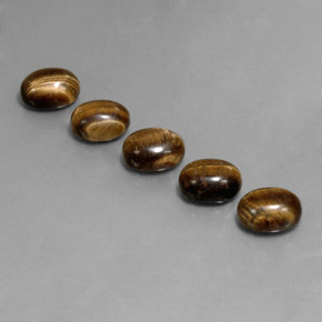 Gemas de tiger's eye marrón natural de 10,03 ct, corte óvalo, opaco