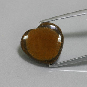 Tiger's eye marrón natural de 7,51 ct, forma de corazón, opaco
