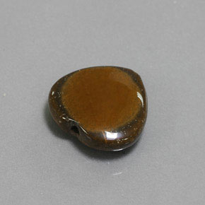 Tiger's eye marrón natural de 7,51 ct, forma de corazón, opaco