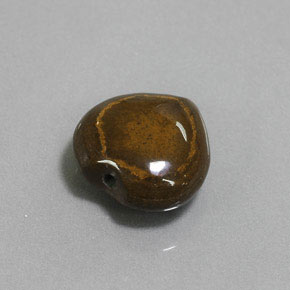 Tiger's eye marrón natural de 9,02 ct, forma de corazón, opaco