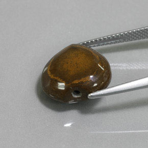 Tiger's eye marrón natural de 9,02 ct, forma de corazón, opaco