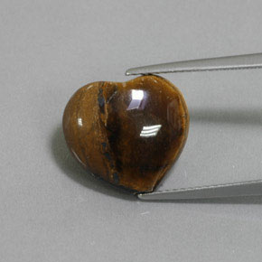 Tiger's eye marrón natural de 9,47 ct, forma de corazón, opaco