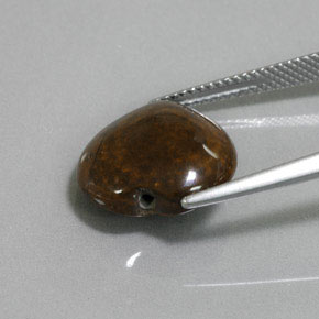 Ojo de Tigre Marrón oro natural de 8.40 ct, Forma de corazón, Opaco