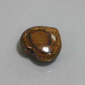 Tiger's eye marrón natural de 8,46 ct, forma de corazón, opaco