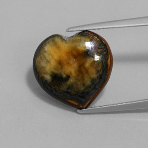 Tiger's eye marrón natural de 9,68 ct, forma de corazón, opaco