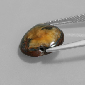 Tiger's eye marrón natural de 9,68 ct, forma de corazón, opaco