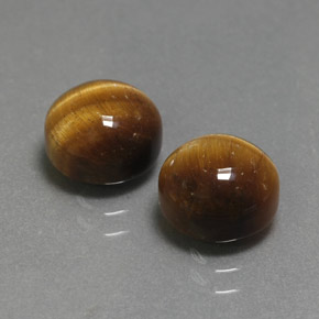 Gemas de tiger's eye marrón natural de  ct, corte redondo, opaco