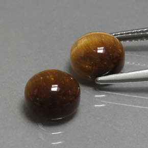 Gemas de tiger's eye marrón natural de  ct, corte redondo, opaco