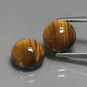 Gemas de tiger's eye marrón natural de  ct, corte redondo, opaco
