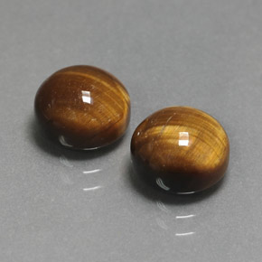 Gemas de tiger's eye marrón natural de  ct, corte redondo, opaco