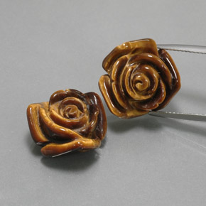 Gemas de tiger's eye marrón natural de  ct, forma elegante, opaco