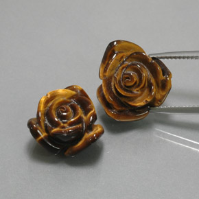 Gemas de tiger's eye marrón natural de 23,41 ct, forma elegante, opaco