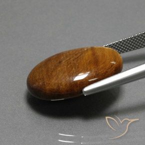 Ojo de Tigre Marrón cálido natural de 19.12 ct, Ovalada, Opaco
