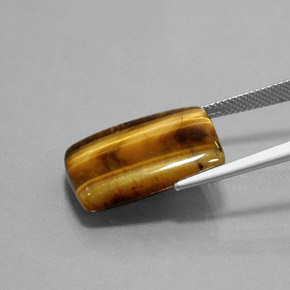 Ojo de Tigre Marrón oro natural de 13.18 ct, Corte Baguette, Opaco