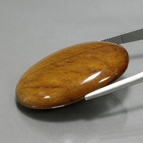 Tiger's eye marrón natural de 68,47 ct, corte óvalo, opaco