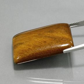 Ojo de Tigre Marrón rojizo natural de 59.06 ct, Corte Baguette, Opaco