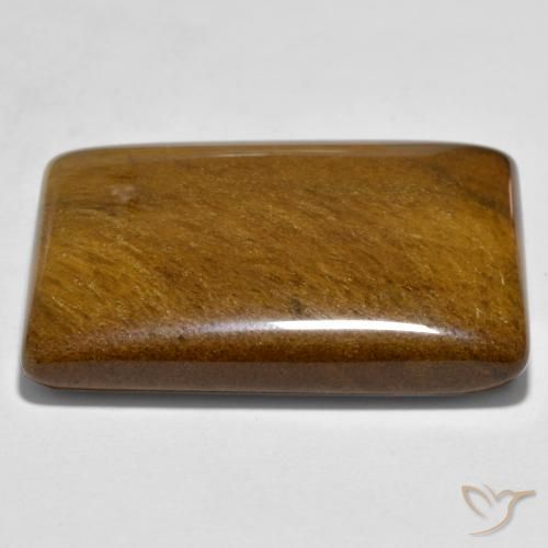 Ojo de Tigre Marrón rojizo natural de 44.65 ct, Corte Baguette, Opaco