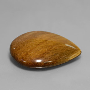 Tiger's eye marrón natural de 30,37 ct, en forma de pera, opaco