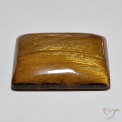 Ojo de Tigre Marrón rojizo natural de 60.32 ct, Corte Baguette, Opaco