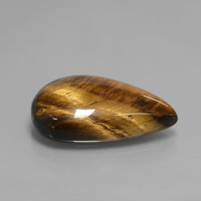 Tiger's eye marrón natural de 12,18 ct, en forma de pera, opaco