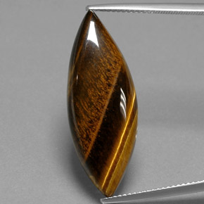 Tiger's eye marrón natural de 16,23 ct, marquesa, opaco