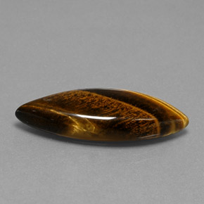 Tiger's eye marrón natural de 16,23 ct, marquesa, opaco