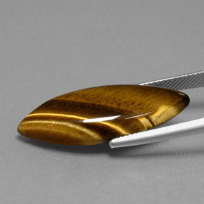 Tiger's eye marrón natural de 16,23 ct, marquesa, opaco