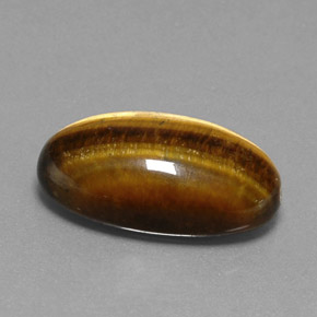 Tiger's eye marrón natural de 19,73 ct, corte óvalo, opaco