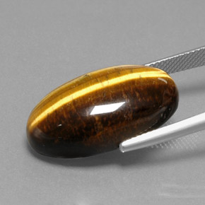 Tiger's eye marrón natural de 19,73 ct, corte óvalo, opaco