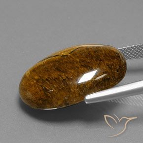 Ojo de Tigre Marrón cálido natural de 25.02 ct, Ovalada, Opaco