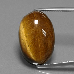 Tiger's eye marrón natural de 18,74 ct, corte óvalo, opaco