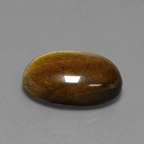 Tiger's eye marrón natural de 18,74 ct, corte óvalo, opaco